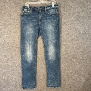 American Eagle Jeans Mens 31x32 Blue Faded Denim Extreme Flex Slim Straight